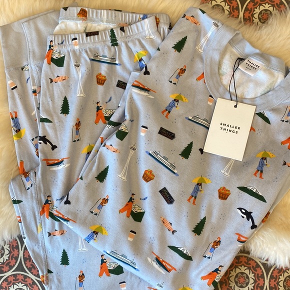 Unisex Seattle Smaller Things Adult Pajama L - Picture 3 of 8